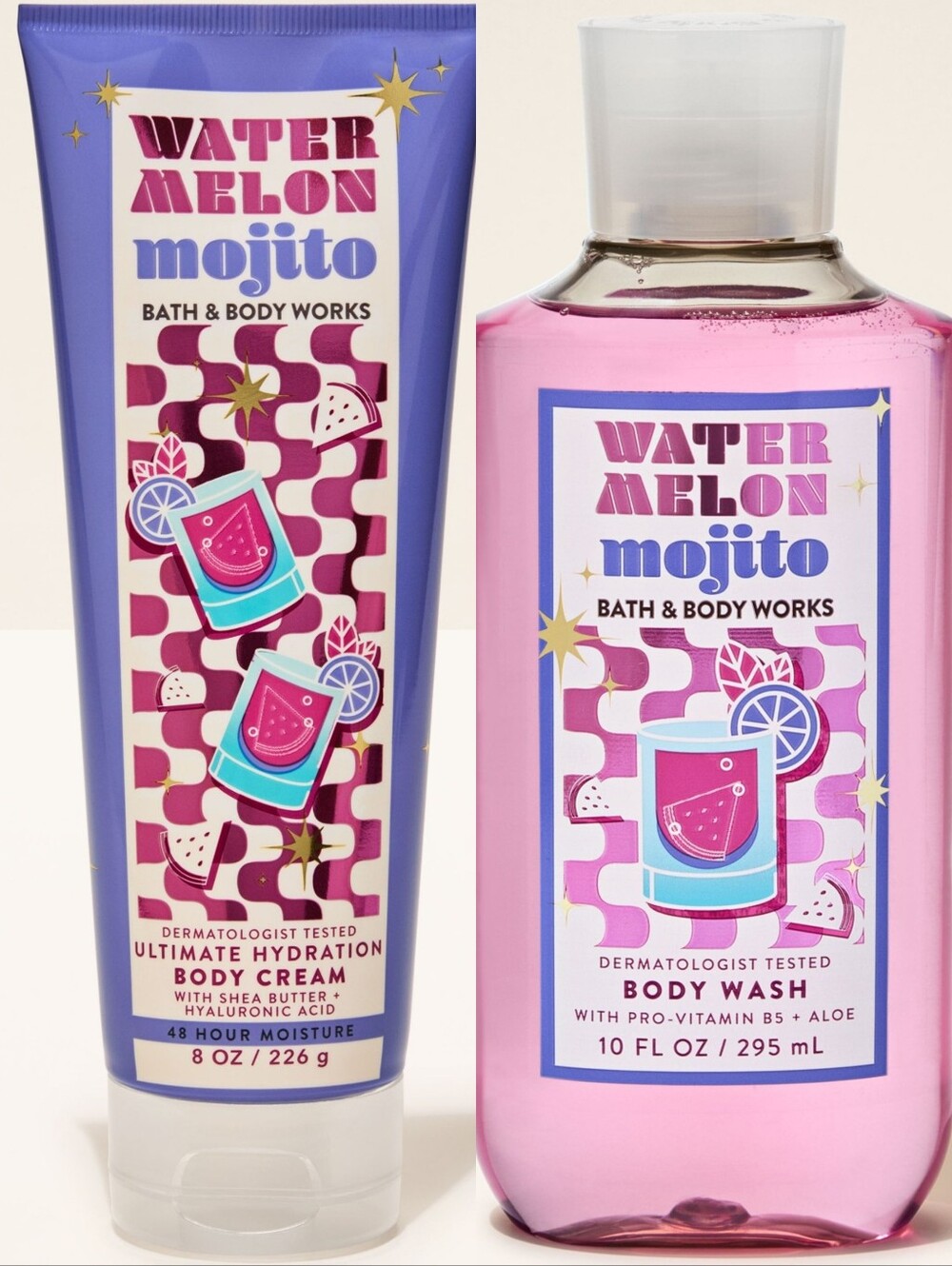 Bath & Body Works Watermelon Mojito Body Wash & Body Cream Set NEW Rare